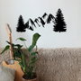 Wallity Pine Escultura de pared de metal negro